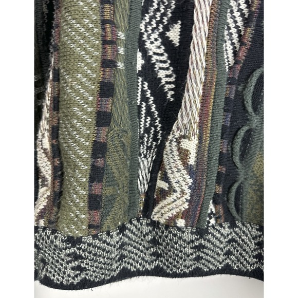 Bachrach Knit 3D Textured Sweater Cosby Biggie Style Earth Tones Mens Size Large - Picture 10 of 16